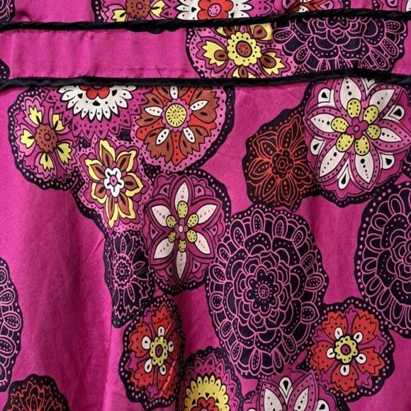 SPENCER JEREMY 100 % SILK PURPLE PRINT TOP - Picture 2 of 4